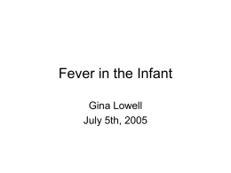Fever in the Infant - University of Chicago