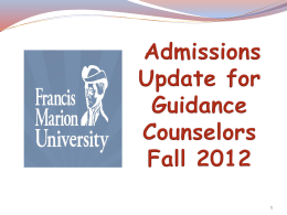 Admissions Overview for School Counselor