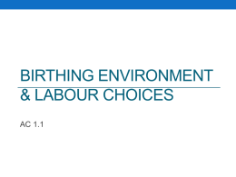 BIRTHING ENVIRONMENTS & LABOUR CHOICES
