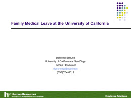 Family Medical Leave at the University of California