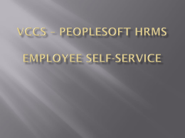 VCCS – Peoplesoft hrms Employee self