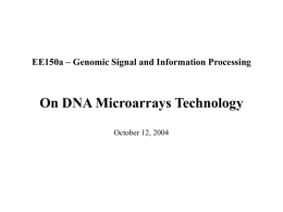 EE150a – Genomic Signal and Information Processing