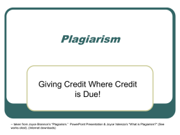 Plagiarism - For Students