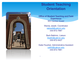Student Teaching - University of Akron