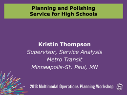Planning and Polishing Service for High Schools