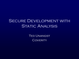 Secure Development with Static Analysis - REcon