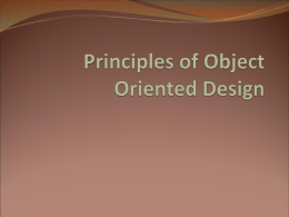 Principles of Object Oriented Design
