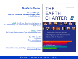 The Earth Charter: A Holistic Vision for a Just