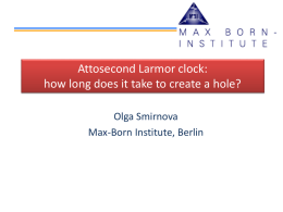 Attosecond Larmor clock - Weizmann Institute of Science