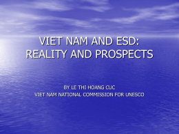 VIET NAM AND ESD: REALITY AND PROSPECTS