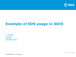 Example of EDS usage in SOIS - Home