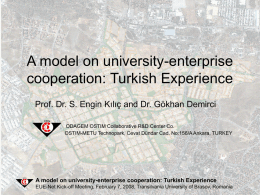 A model on university-enterprise cooperation: Turkish
