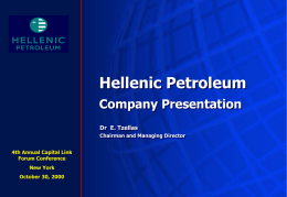Hellenic Petroleum Company Presentation