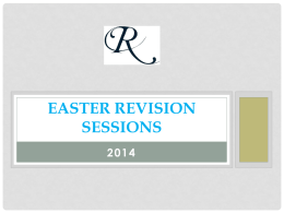 EASTER REVISION - Welcome to Rainham School for Girls