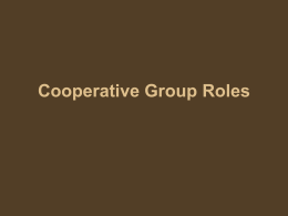 Cooperative Group Roles