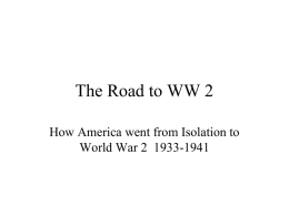 The Road to WW 2 - Moreau Catholic High School