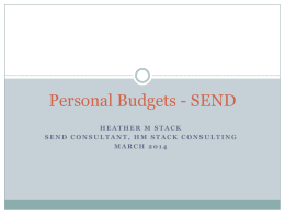 Personal Budgets - SEND