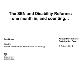 Support and aspiration: Implementing the SEN and