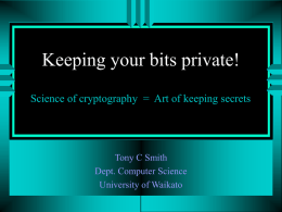 Cryptography - University of Waikato