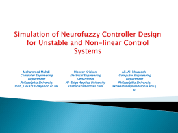 Simulation of Neurofuzzy Controller Design for - CEE-SECR
