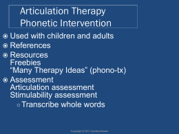 Spoiled for Choice 3 - Speech