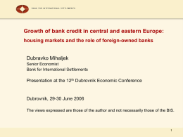 Trade, capital flows and credit growth in CEE