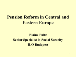 Pension Reform in Central and Eastern Europe