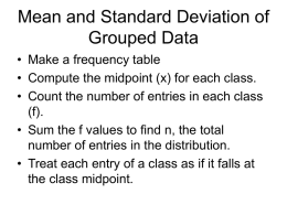 Mean and Standard Deviation of Grouped Data