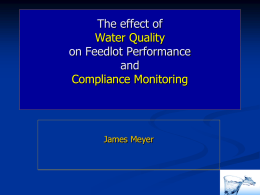 WATER QUALITY - fitness for use for BROILERS