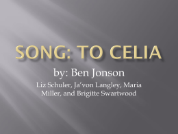 Song: To Celia - reitzmemorial.org
