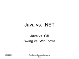 Java vs. .NET - Austin Java Users Group