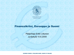 Finanssikriisi, Eurooppa ja Suomi