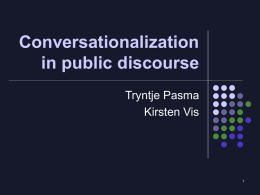 Conversationalization in public discourse