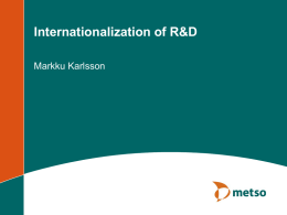 Internationalization of R&D Case Metso