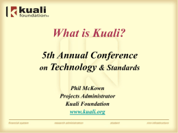 Kuali PowerPoint - P20W Education Standards Council (PESC)