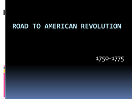 Road to American Revolution