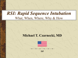 RSI: Rapid Sequence Intubation