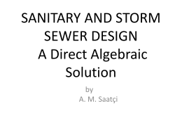 SANITARY AND STORM SEWER DESIGN A Direct Algebraic …