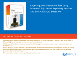 Enesys RS Data Extension