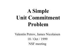 A Simple Unit Commitment Problem
