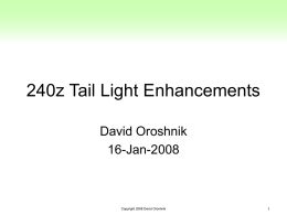 240z Tail Light Enhancements - Web Page Under Construction