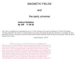 PowerPoint Presentation - Cosmic Magnetic Fields: AY228