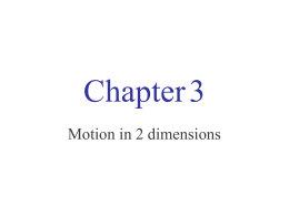 PowerPoint Presentation - Chapter 3 Kinematics in 2d