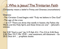 1. Who is Jesus? The Trinitarian Faith