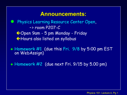 Physics 131: Lecture 4 Notes