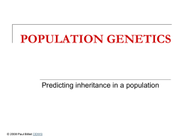 POPULATION GENETICS - The Open Door Web Site : Home Page