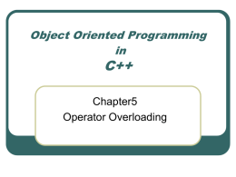 Object Oriented Programming in C++