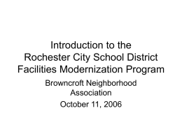 Introduction to the Facilities Modernization Program