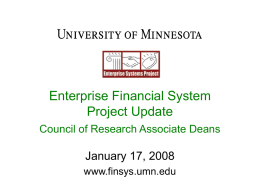 Enterprise Financial System Insert meeting name here