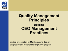 Quality Management Principles